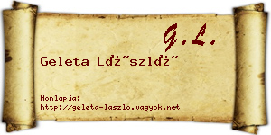 Geleta László névjegykártya